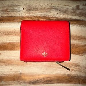Tory Burch red wallet brand new only used a few times